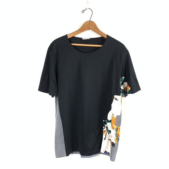 BALENCIAGA PARIS Floral Accent Crewneck Tee - Picture 1 of 8